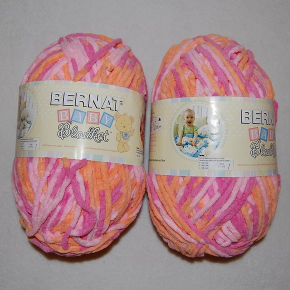 Bernat Office Same Dye Lot Of 2 Bernat Baby Blanket Yarn Super
